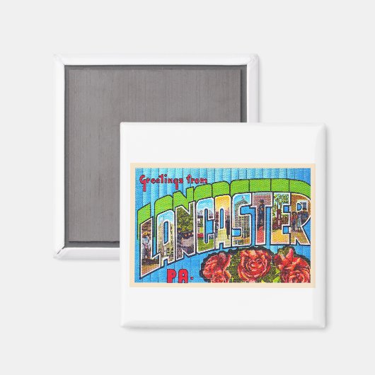 Lancaster Pennsylvania PA Large Letter Postcard Magnet (Vorderseite/Rückseite)