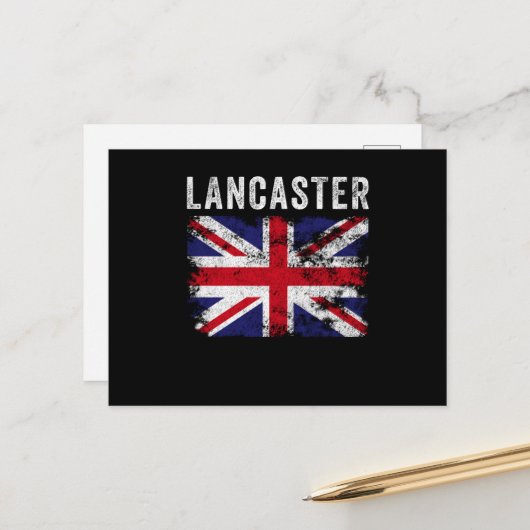 Lancaster UK Flag England Souvenir Postkarte (Vorderseite/Rückseite Beispiel)