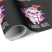 Lance-a-lotl Funny Axolotl Knight Pun Dark BG Geschenkpapier (Rolleneckpunkt)