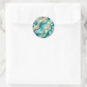 LANCE ~ SHINY Blue White Abstrakt ~ Runder Aufkleber (Tasche)