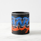 Lance Vorname Name Graffiti blue orange Tasse (Zentrum)