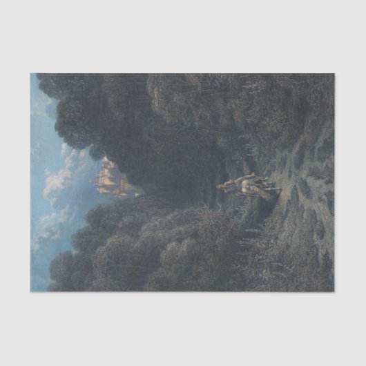 Lancelot nähert sich dem Schloss von Astolat Seidenpapier (Vorderseite)