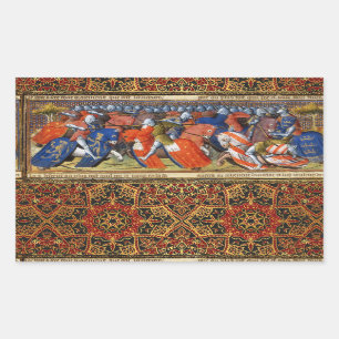 Lancelot of the Lake im Turnier von Camelot Rechteckiger Aufkleber