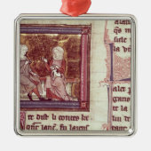 Lancelot und Guinevere sitzen und sprechen Ornament Aus Metall (Vorne)