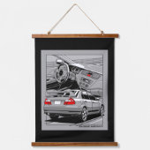 Lancer Evolution Wandteppich Mit Holzrahmen (Vorderseite)