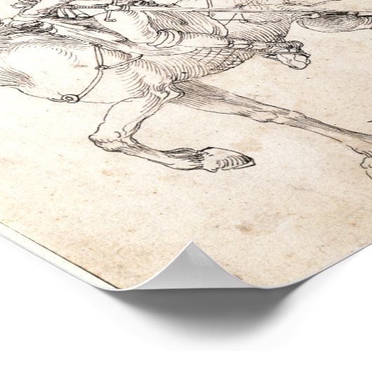 Lancer on Horseback von Albrecht Durer Poster (Ecke)