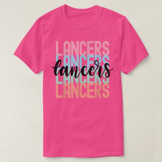 Lancers Team Mascot School Spirit Game Night T-Shirt (Design vorne)