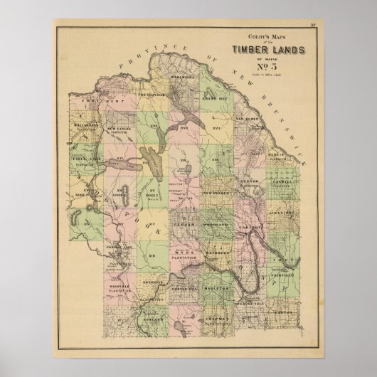 Land 5 Karte Poster (Vorne)