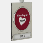 Land am Herzen Banner-Ornament Silber (Rechts)