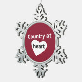 Land am Herzen Schneeflocken Zinn-Ornament (Rechts)