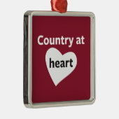 Land am Herzen Silbernes Ornament (Rechts)