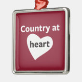 Land am Herzen Silbernes Ornament (Links)