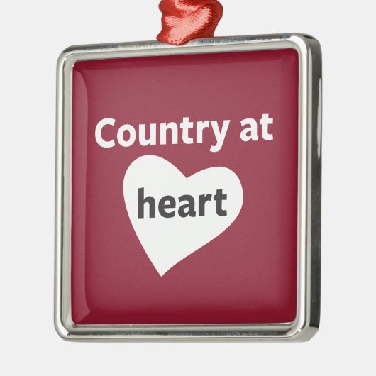 Land am Herzen Silbernes Ornament (Links)