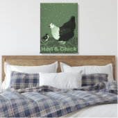Land Animal Mother Hen & Chick Geflügel Küche Leinwanddruck (Insitu (Schlafzimmer))