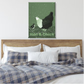 Land Animal Mother Hen & Chick Geflügel Küche Leinwanddruck (Insitu (Schlafzimmer))