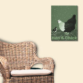 Land Animal Mother Hen & Chick Geflügel Küche Leinwanddruck