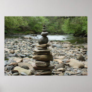 Land Art Sculpture - Cairn - Fine Art Photography Poster
