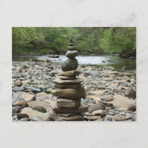 Land Art Skulptur - Cairn - Kunstfotografie Postkarte