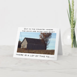 LAND BARN MIT WÜNSCHEN NACH CHRISTMAS/NEUJAHR FEIERTAGSKARTE