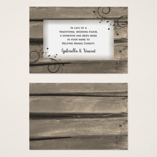 Land Barn Wood Blume Hochzeit Wohltätigkeit Gefall (Vorne & Hinten)