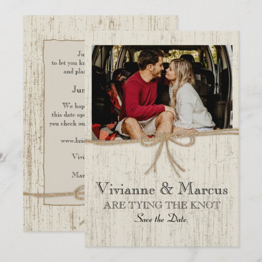 Land Barn Wood Save the Date (Vorne/Hinten)