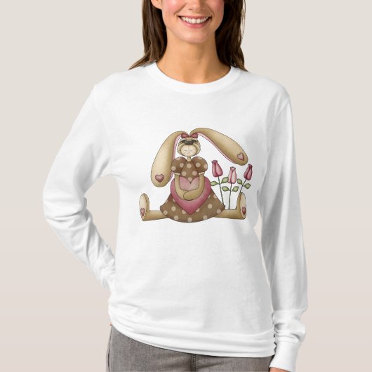 Land-Bauernhase mit rosa Herzen T-Shirt (Vorderseite)