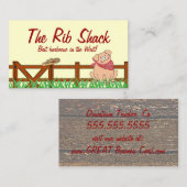 Land-Bauernhof-Schwein-Grill Visitenkarte (Vorne/Hinten)