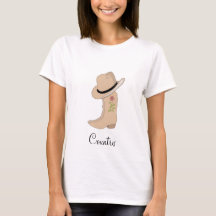 Land-Beige Hut und Stiefel mit Blume