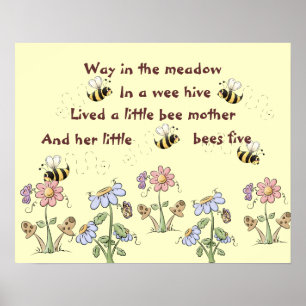 Land Bienen und Blumen Kinderreim Poster