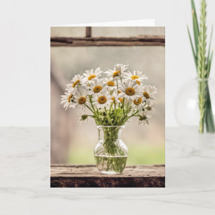 Land Birthday Daisy Bouquet Karte