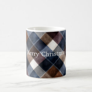 Land Blau Rot Weiß Grau Quadrate Weihnachten Kaffeetasse