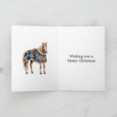 Land Blau Rot Weiße Quadrate Pferd Weihnachten Karte (Innenseite)