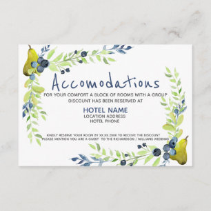 Land Blaubeere Sommer Birne Aquarell Floral Begleitkarte