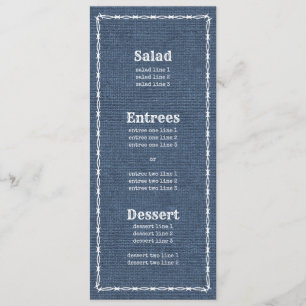 Land Blue Denim und Barb Wire 2 Menükarte