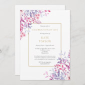 Land Blumenbeerdigung Feier des Lebens Einladung (Vorne/Hinten)