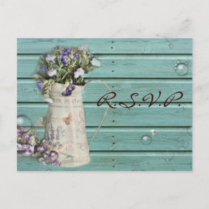 Land Blütenholz rustikale Hochzeit Rsvp Einladungspostkarte