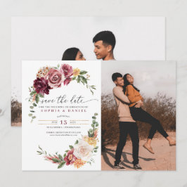 Land Boho Rustikal Floral Save the Date Einladung