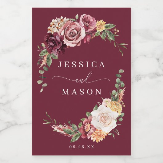 Land Boho Rustikale Gastgeschenke Hochzeiten Mini- Weinetikett (Einzelnes Label)