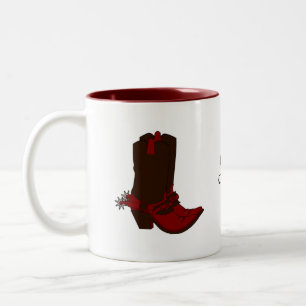 Land-Brauner Hut & Stiefel Zweifarbige Tasse