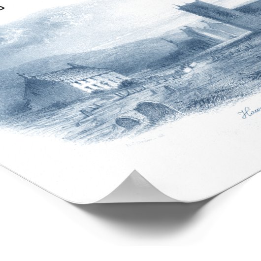 Land Bronte mit Kirche und Parsony Poster (Ecke)