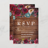 Land Burgund Marsala Rote Marine UAWG RSVP Karte (Vorne/Hinten)