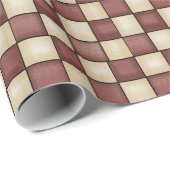 Land Burgund und Tan überprüft Geschenkpapier (Rolleneckpunkt)