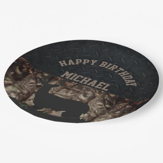 Land-Camouflage-Jagd-kundenspezifischer Pappteller (Schrägansicht)