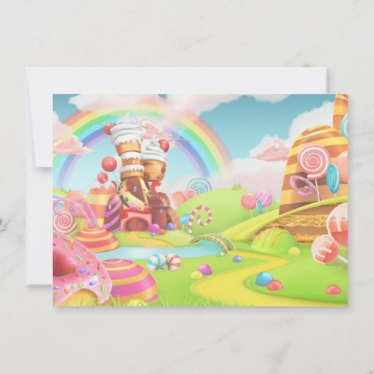 Land Candy Birthday Party Einladung (Rückseite)