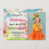 Land Candy Birthday Party Foto Einladung (Vorne/Hinten)