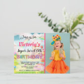 Land Candy Birthday Party Foto Einladung (Stehend Vorderseite)