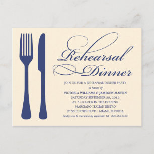 LAND CHIC FLATWARE   PROBE DINNER INVITE EINLADUNGSPOSTKARTE