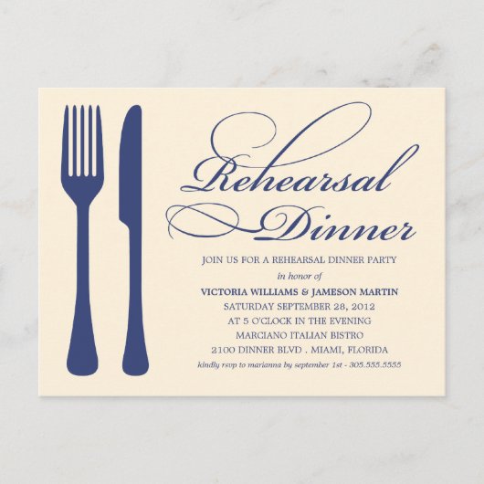 LAND CHIC FLATWARE | PROBE DINNER INVITE EINLADUNGSPOSTKARTE (Vorderseite)