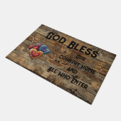 Land Christlich Rustikale Herzen Personalisiert Fußmatte (Schrägansicht)