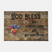 Land Christlich Rustikale Herzen Personalisiert Fußmatte (Vorderseite)